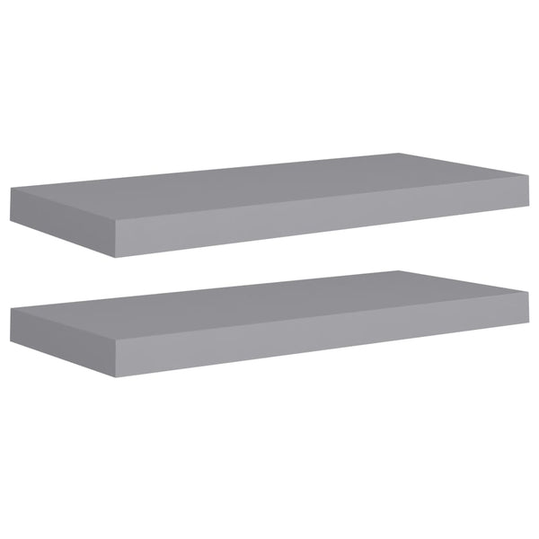 Graue schwebende Wandregale Chan 60x23,5x3,8cm (2 Stück MDF)