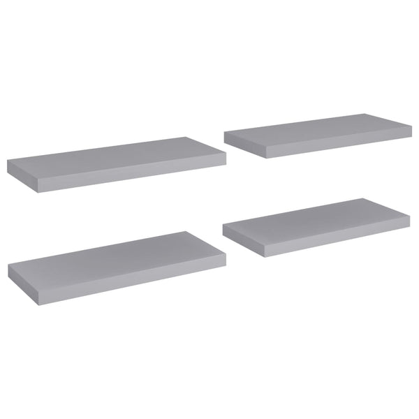 Schwebende Wandregale Chan Grau 60x23,5x3,8cm (4 Stück MDF)