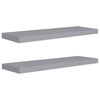 Graue schwebende Wandregale Chan 80x23,5x3,8cm (2 Stück MDF)