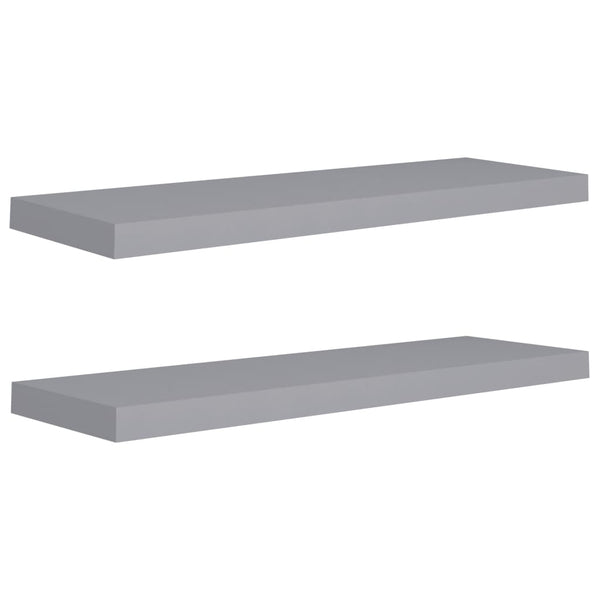 Graue schwebende Wandregale Chan 80x23,5x3,8cm (2 Stück MDF)