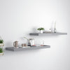 Graue schwebende Wandregale Chan 80x23,5x3,8cm (2 Stück MDF)