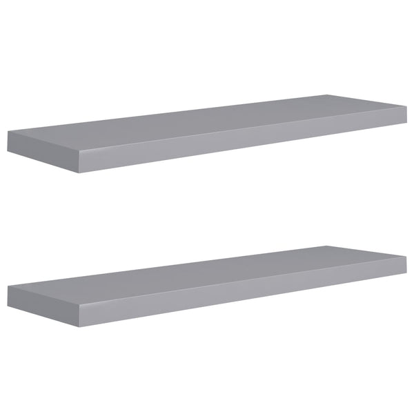 Graue schwebende Wandregale Chan 90x23,5x3,8cm (2 Stück MDF)