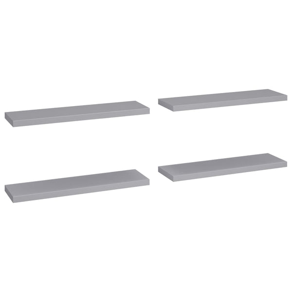 Graue schwebende Wandregale Chan 90x23,5x3,8cm (4 Stück MDF)