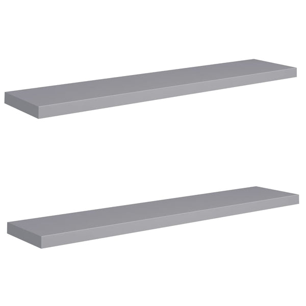 Graue schwebende Wandregale Chan 120x23,5x3,8cm (2 Stück MDF)