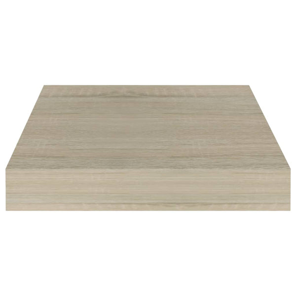 Eichenfarbenes schwebendes Wandregal Chan 23x23,5x3,8cm (MDF)