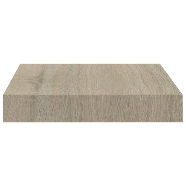 Eichenfarbenes schwebendes Wandregal Chan 23x23,5x3,8cm (MDF)