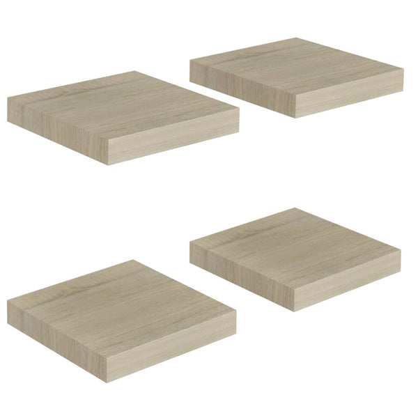Schwimmende Eichen-Wandregale Chan 23x23,5x3,8cm (4 St. MDF)