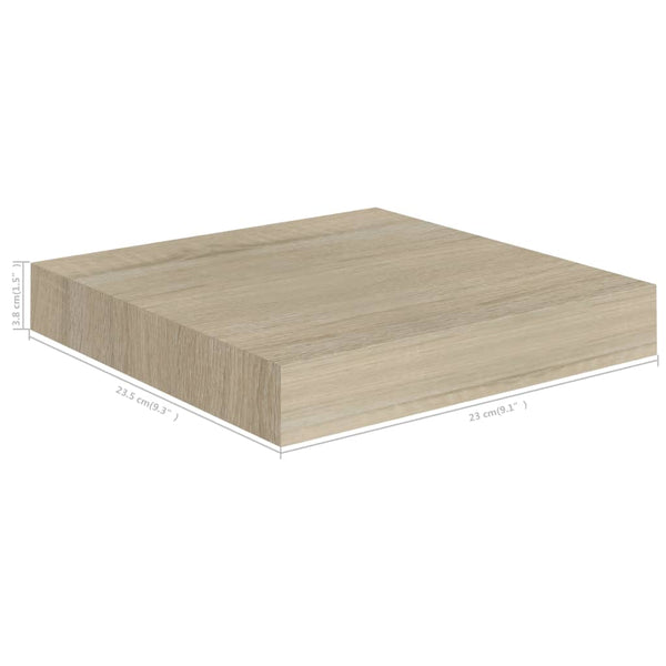 Schwimmende Eichen-Wandregale Chan 23x23,5x3,8cm (4 St. MDF)