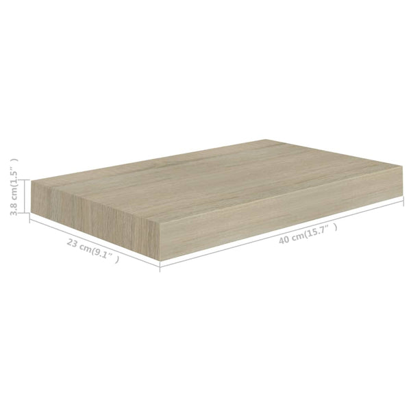 Schweberegal Eiche Chan 40x23x3,8cm (MDF)