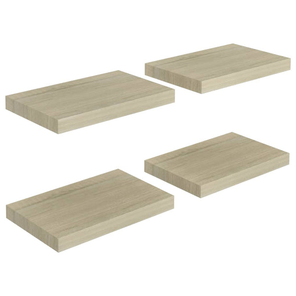 Eichenholz-Wandregale Chan 40x23x3,8cm (4 Stück MDF)