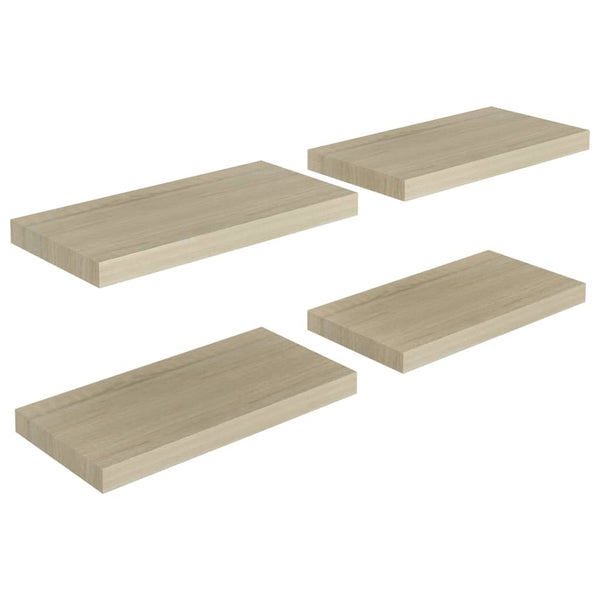 Schwimmende Regale aus Eiche Chan 50x23x3,8cm (4 Stück MDF)