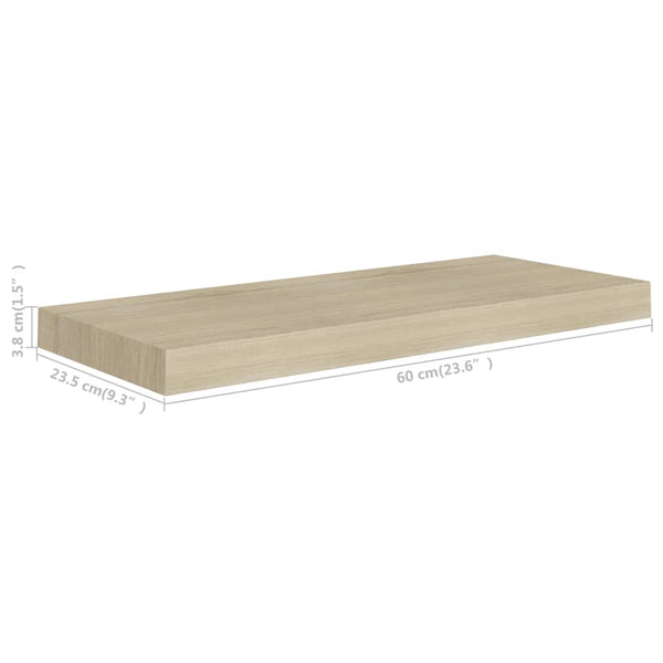 Schweberegal Eiche Chan 60x23,5x3,8cm (MDF)