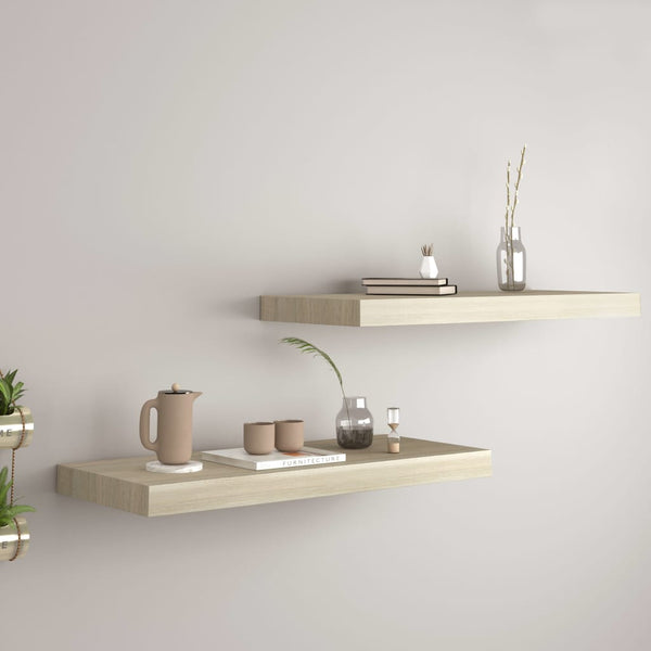 Eiche Wandregale Chan 60x23,5x3,8cm (2 Stück MDF)