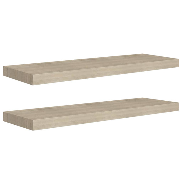 Schwimmende Wandregale Eiche Chan 80x23,5x3,8cm (2 Stück MDF)