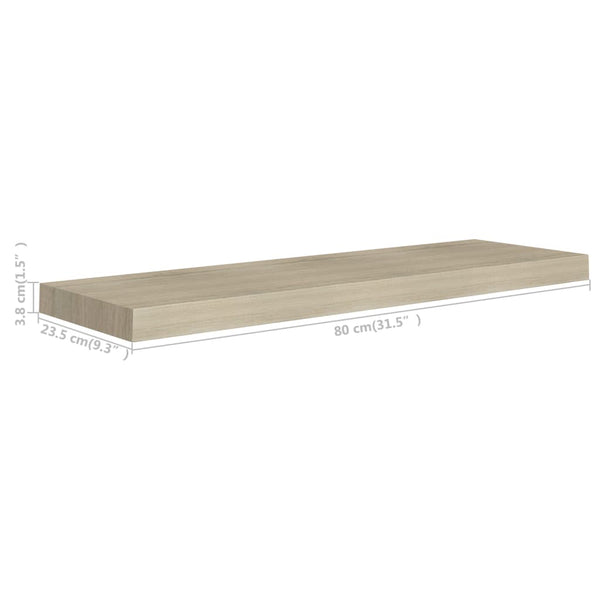 Wandregal Eiche Chan 80x23,5x3,8cm (4 Stk. MDF)