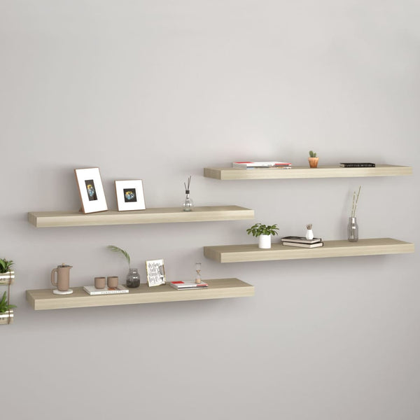 Eichenschwimmende Wandregale Chan 90x23,5x3,8cm (4 Stück MDF)