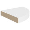 Weißes schwebendes Eckregal Gopsa 25x25x3,8cm (MDF)