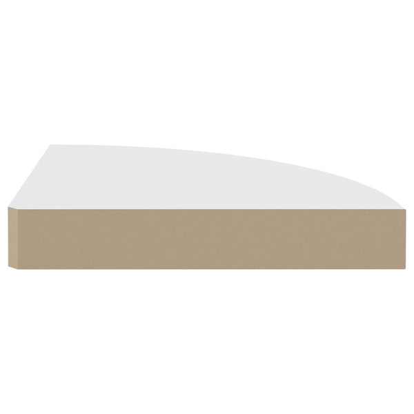 Weißes schwebendes Eckregal Gopsa 25x25x3,8cm (MDF)