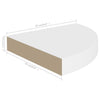 Weißes schwebendes Eckregal Gopsa 25x25x3,8cm (MDF)