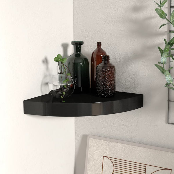 Schwebendes Eckregal Gopsa 25x25x3,8 cm (MDF), schwarz