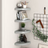 Eckregale Gopsa grau 25x25x3,8cm (4 Stück MDF)