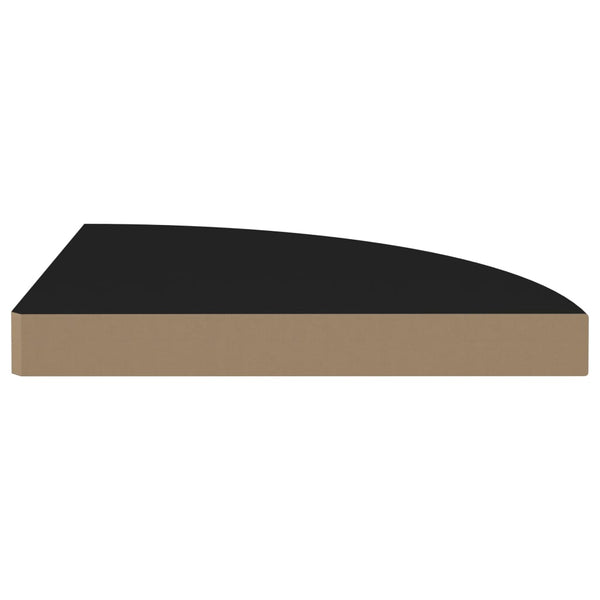 Schwebende schwarze Eckregale Gopsa 35x35x3,8 cm (2 Stück MDF)
