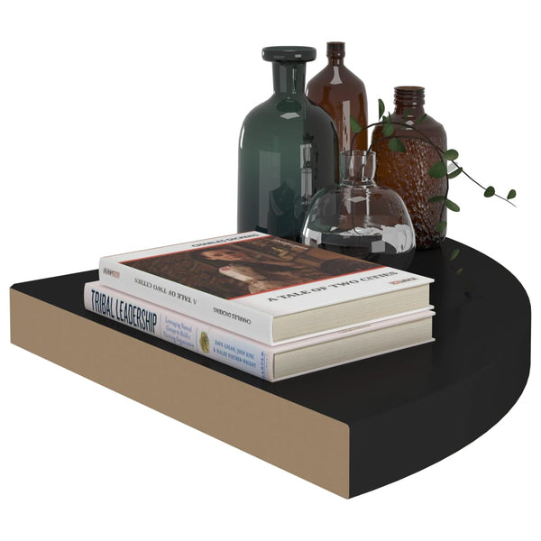 Schwebende schwarze Eckregale Gopsa 35x35x3,8 cm (2 Stück MDF)