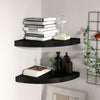 Schwebende schwarze Eckregale Gopsa 35x35x3,8 cm (2 Stück MDF)