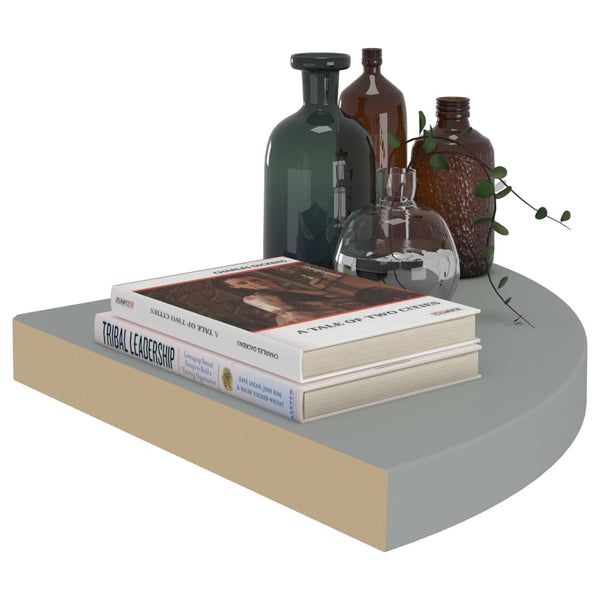 Gopsa graues Eckregal 35x35x3,8cm (MDF) schwebend
