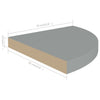 Gopsa graues Eckregal 35x35x3,8cm (MDF) schwebend