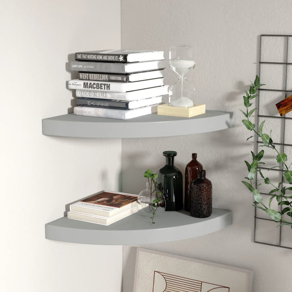 Graue Eckregale Gopsa 35x35x3,8cm (2 Stk. MDF)