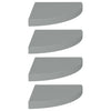 Gopsa graue schwebende Eckregale 35x35x3,8cm (4 Stk. MDF)