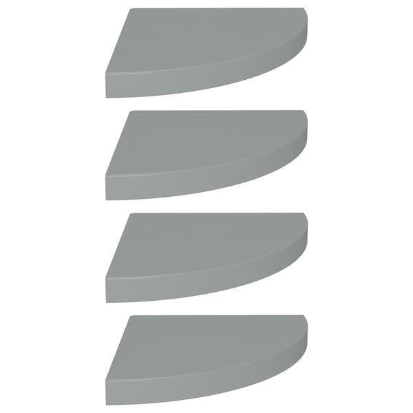 Gopsa graue schwebende Eckregale 35x35x3,8cm (4 Stk. MDF)