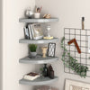 Gopsa graue schwebende Eckregale 35x35x3,8cm (4 Stk. MDF)