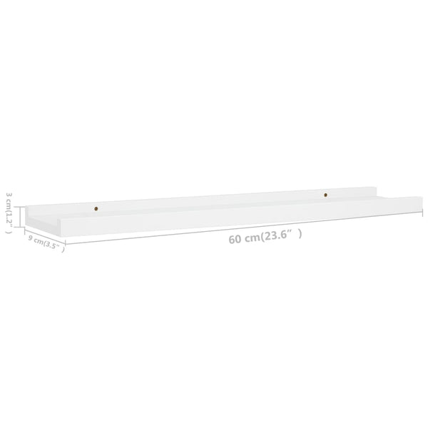 Weißes Regalbrett Iozef 60x9x3cm (2 Stk. MDF)