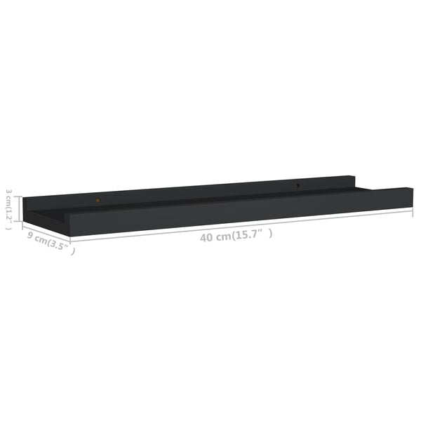Schwarze Wandregale Iozef 40x9x3cm (2 St. MDF)