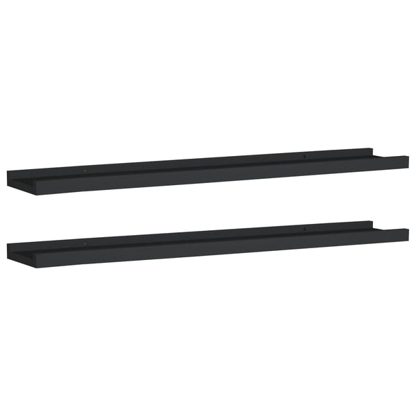 Schwarze Tafelregale Iozef 80x9x3cm (2 Stück MDF)