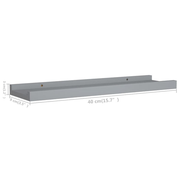 Graue Regalbretter Iozef 40x9x3cm (2 Stk. MDF)