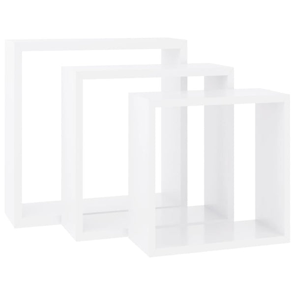 Viser Wandwürfelregale (3 Stück, weißes MDF)