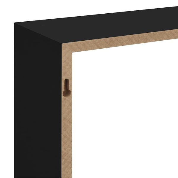 Wandwürfelregale Viser, schwarz (3 Stück MDF)