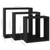 Wandwürfelregale Viser, schwarz (3 Stück MDF)