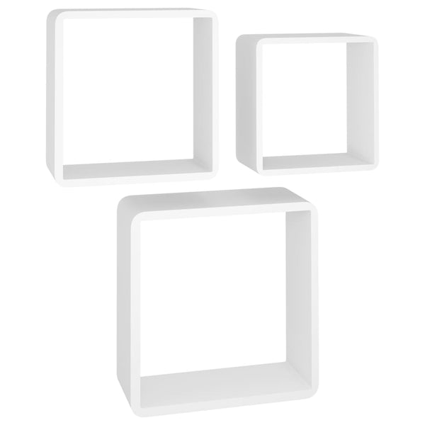 Wandregal Würfel Viser (3 Stk., MDF, weiß)