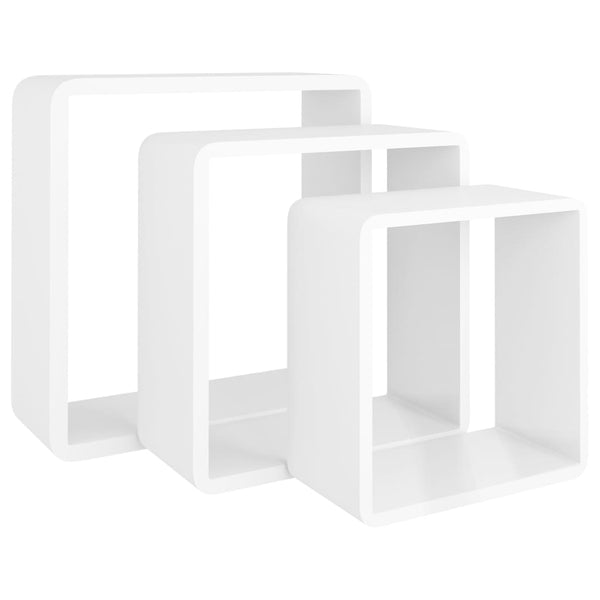 Wandregal Würfel Viser (3 Stk., MDF, weiß)