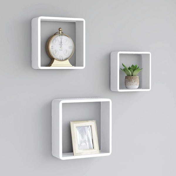 Wandregal Würfel Viser (3 Stk., MDF, weiß)