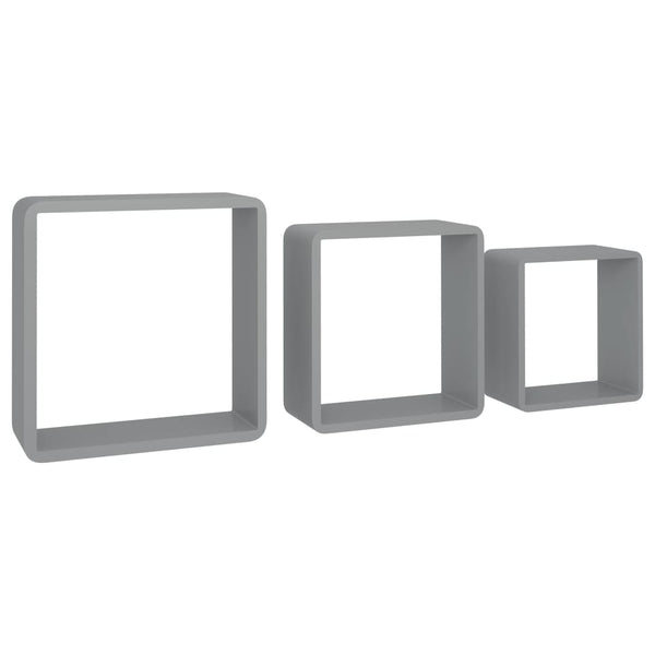 Graue Wandwürfelregale (3 Stk., MDF)