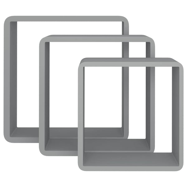 Graue Wandwürfelregale (3 Stk., MDF)