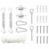 Abdala 9-teiliges Sonnensegel-Montageset (Edelstahl)