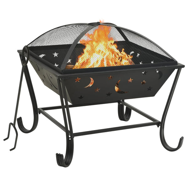 Feuerkorb und Schürhaken aus Stahl Poltna 62cm (XXL)