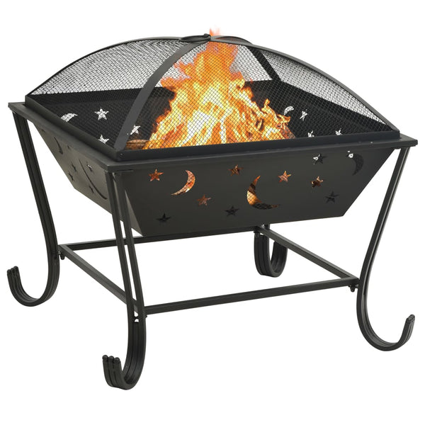 Feuerkorb und Schürhaken aus Stahl Poltna 62cm (XXL)