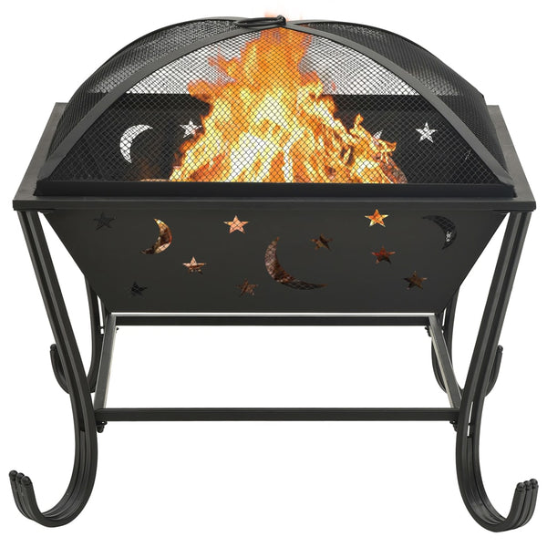 Feuerkorb und Schürhaken aus Stahl Poltna 62cm (XXL)